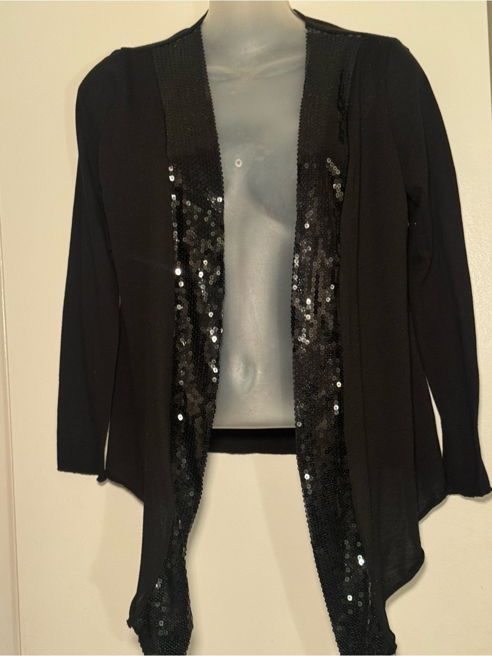 Susan Lawrence Petite Black Sequin Cardigan PL